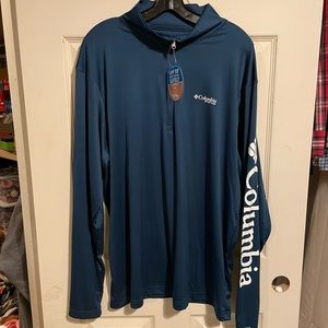 Columbia PFG Navy Blue 1/4 zip pullover